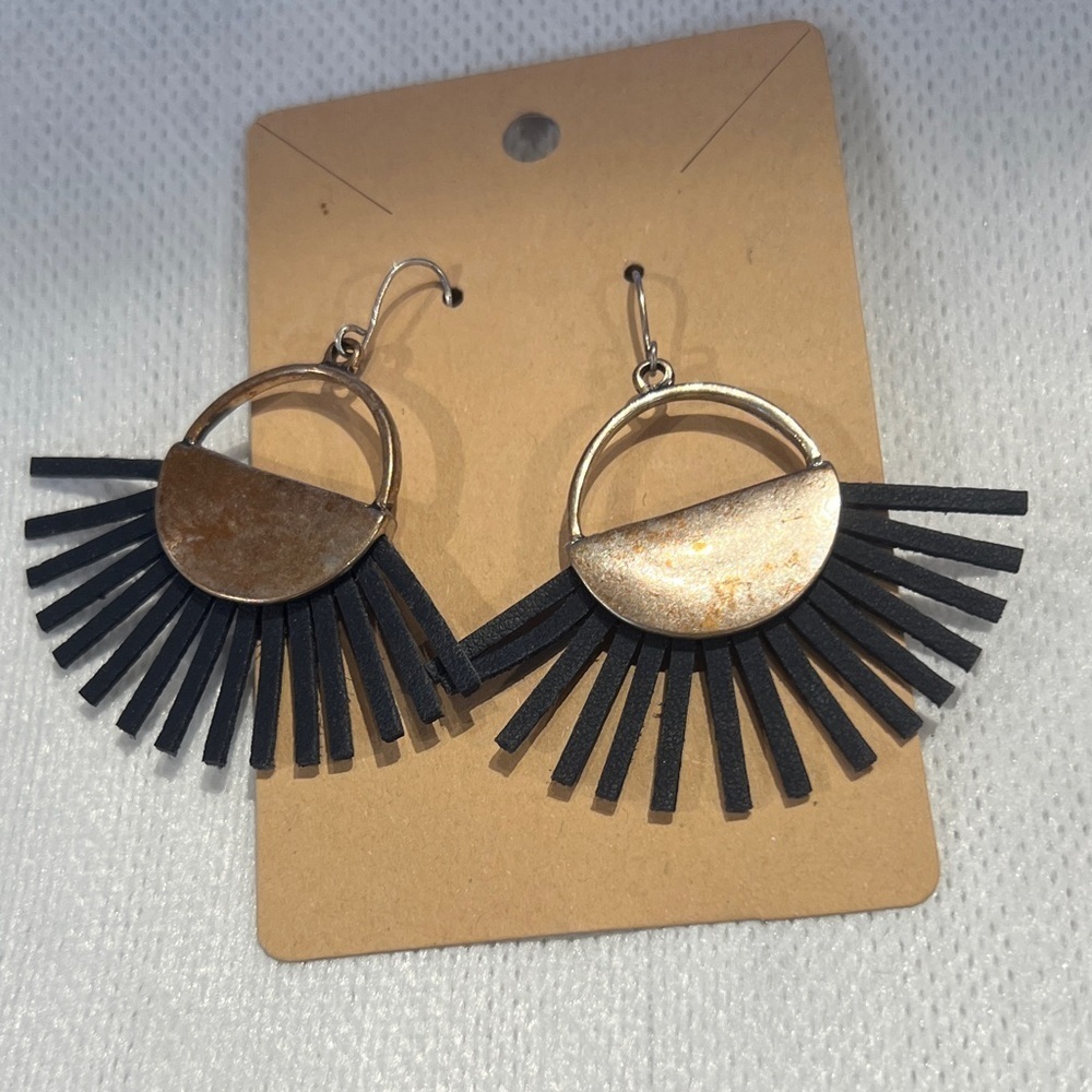 Liberty Black and Gold Statement Earrings